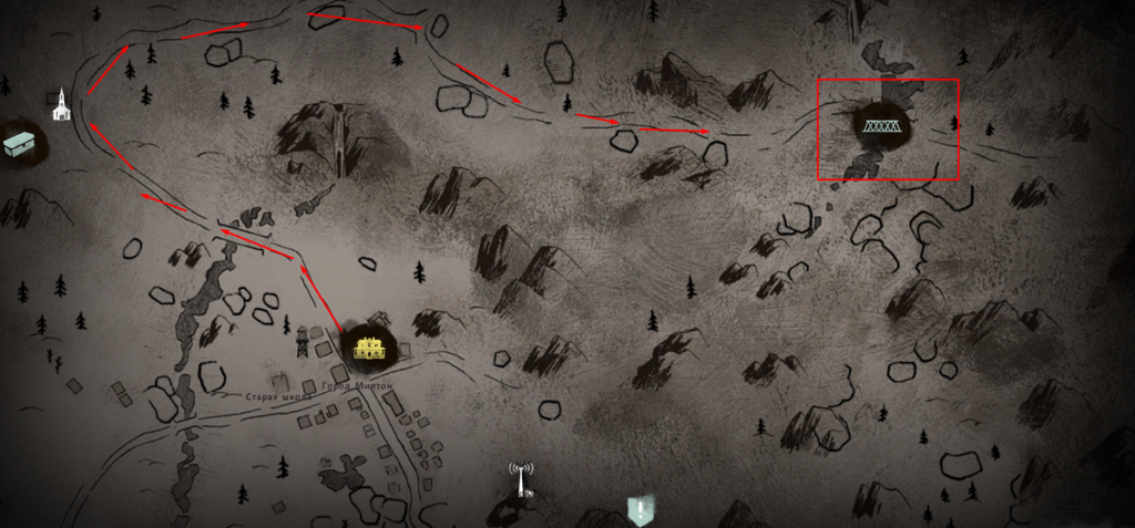 Автозаправка Косатка, где лежит записка о тайнике на мосту в The Long Dark