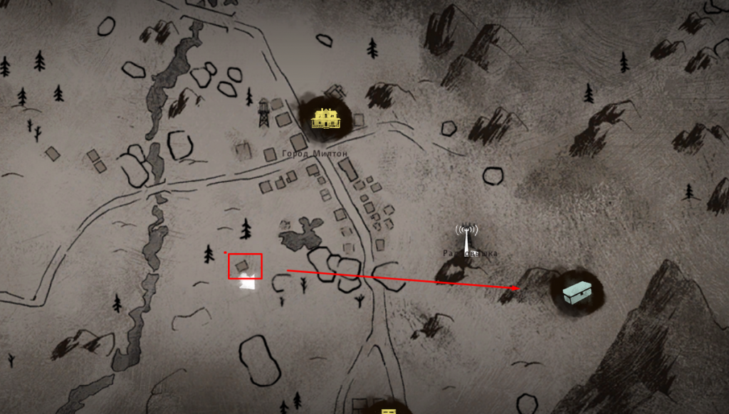 Дом на холме, где находится записка о втором тайнике в Милтоне, The Long Dark