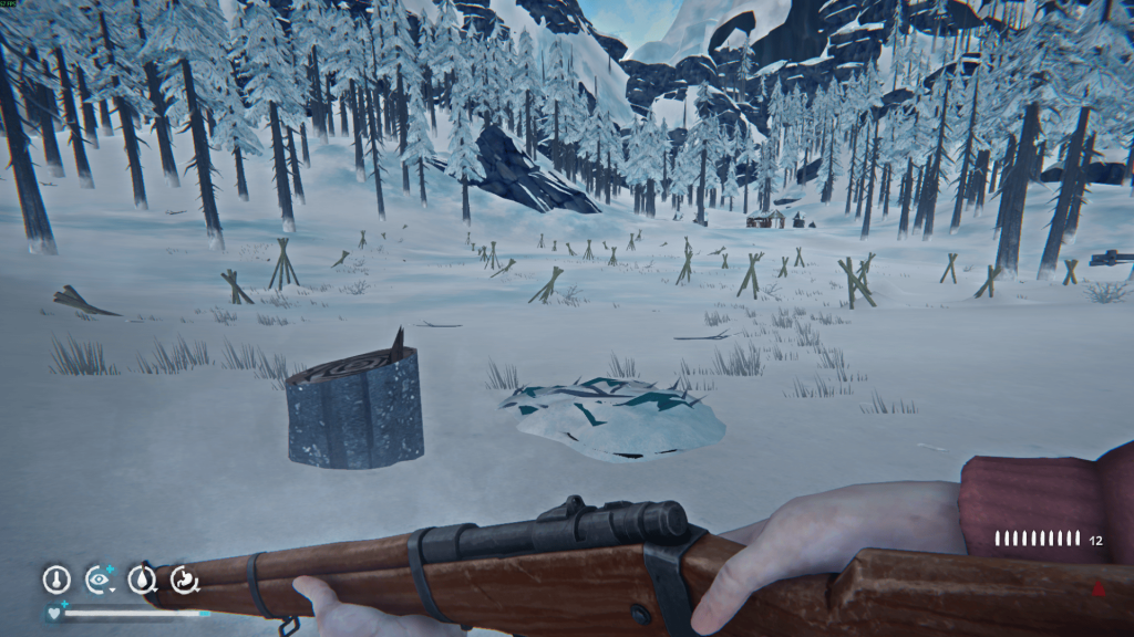 снежное укрытие на поле — место ожидания байки Призрачный олень