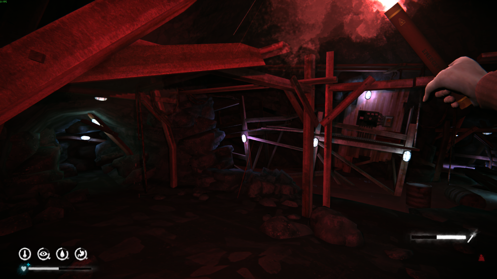 деревянный мостик в пещере — путь к предохранителям шахты