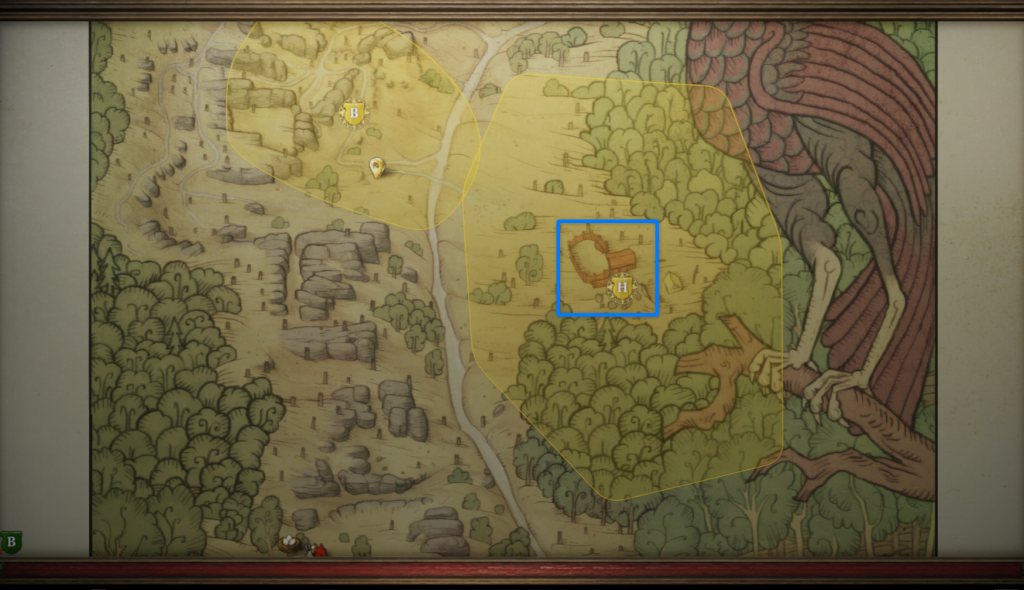 карта с локацией хижины отшельника — Аполенна Отшельник