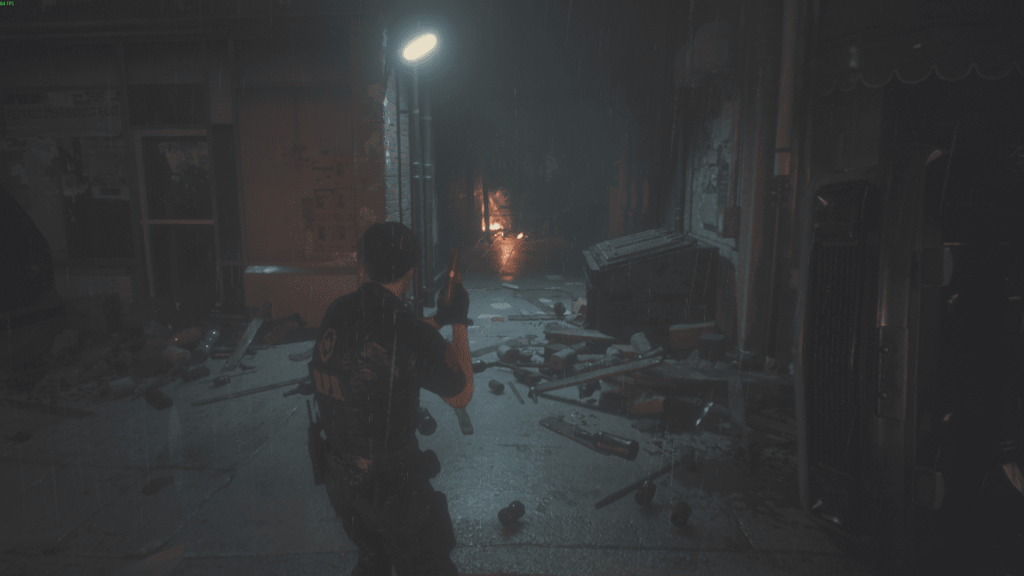 побег от зомби по улицам Раккун-Сити — прохождение RE2 Remake, переулок