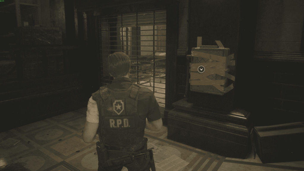 западное крыло, первый этаж — решетка, Resident Evil 2 Remake