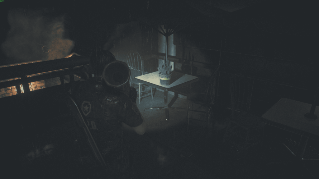балкон второго этажа — синяя трава, Resident Evil 2 Remake