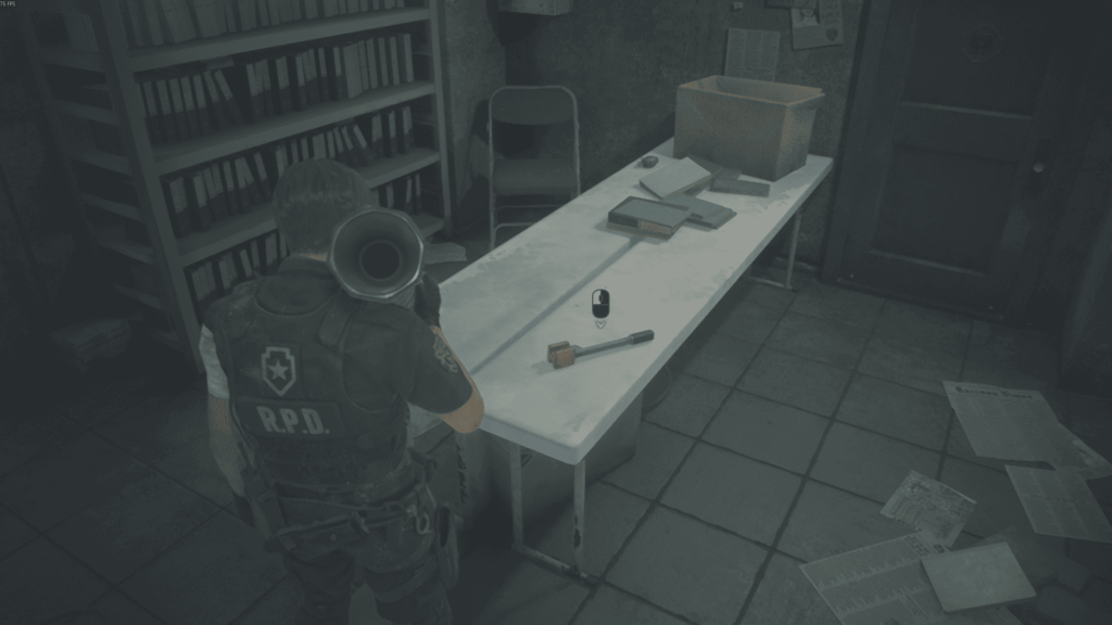 рукоятка и граната — комната записей, Resident Evil 2 Remake
