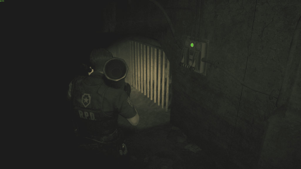 нижний уровень канализации — рычаг, Resident Evil 2 Remake