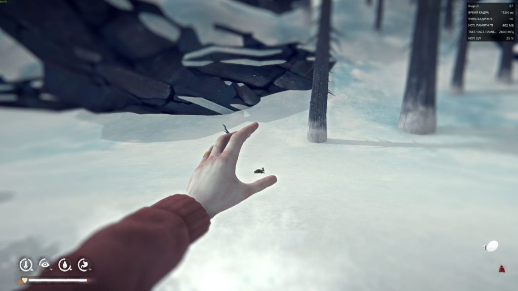 прицеливание камнем по кролику — механика броска The Long Dark