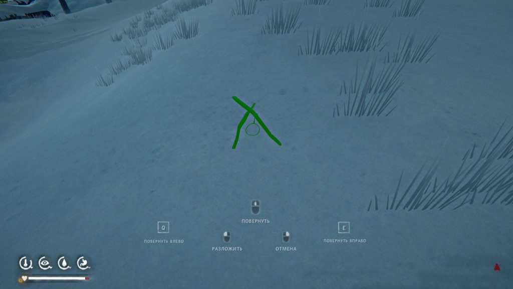 установка капкана на поляне — охота в The Long Dark