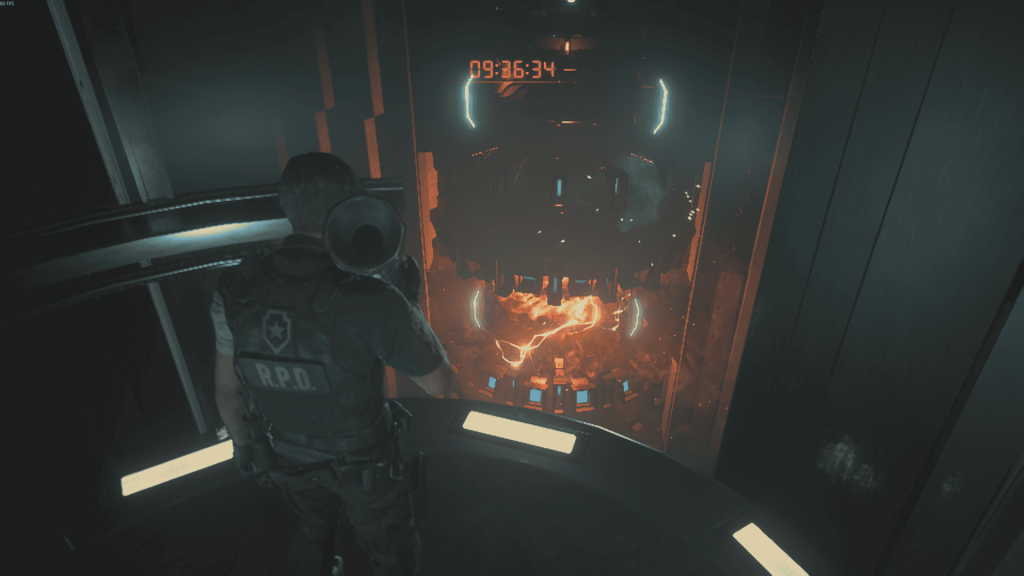 центральный лифт вниз — побег из лаборатории, Resident Evil 2 Remake