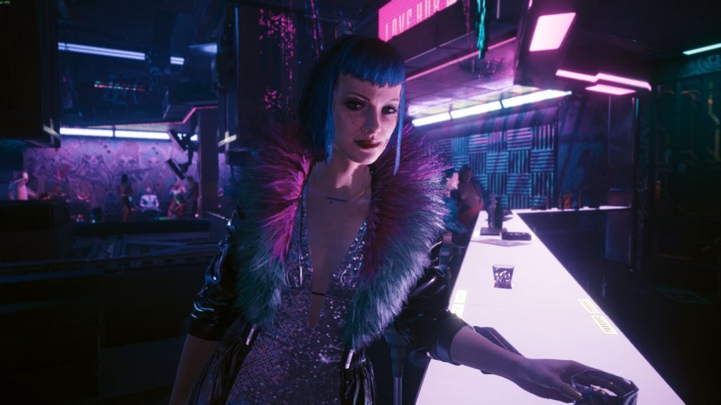 Шерше ля фам Cyberpunk 2077 – бар Лиззи, встреча с Эвелин Паркер